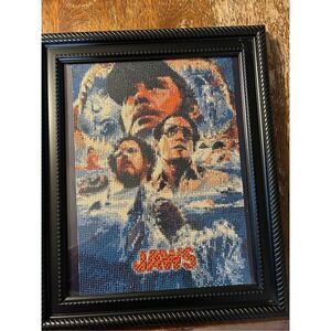 Jaws completed Diamond painting with frame